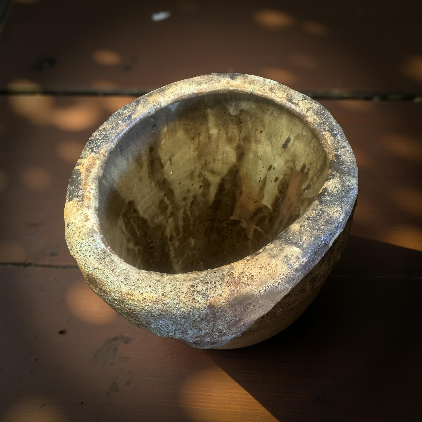 Volcanic Textured Ceramic Vase | Hand-built Sculptural Vessel | Earth-fired Surface, Organic Form, One-of-a-Kind Art Object