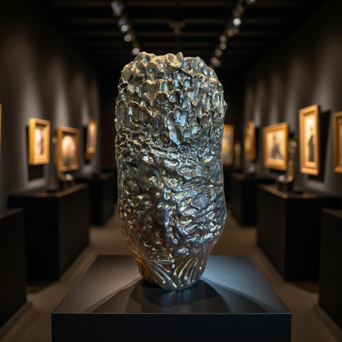 Textured Bronze Ceramic Vase – One of a Kind
