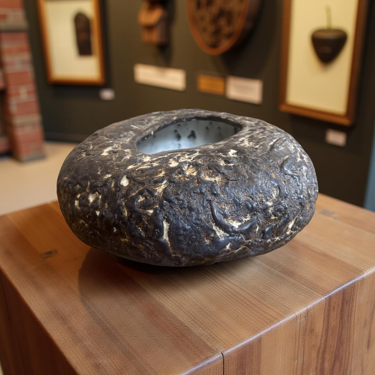 Volcanic Ring Vessel – Ash Textured Ceramic Form