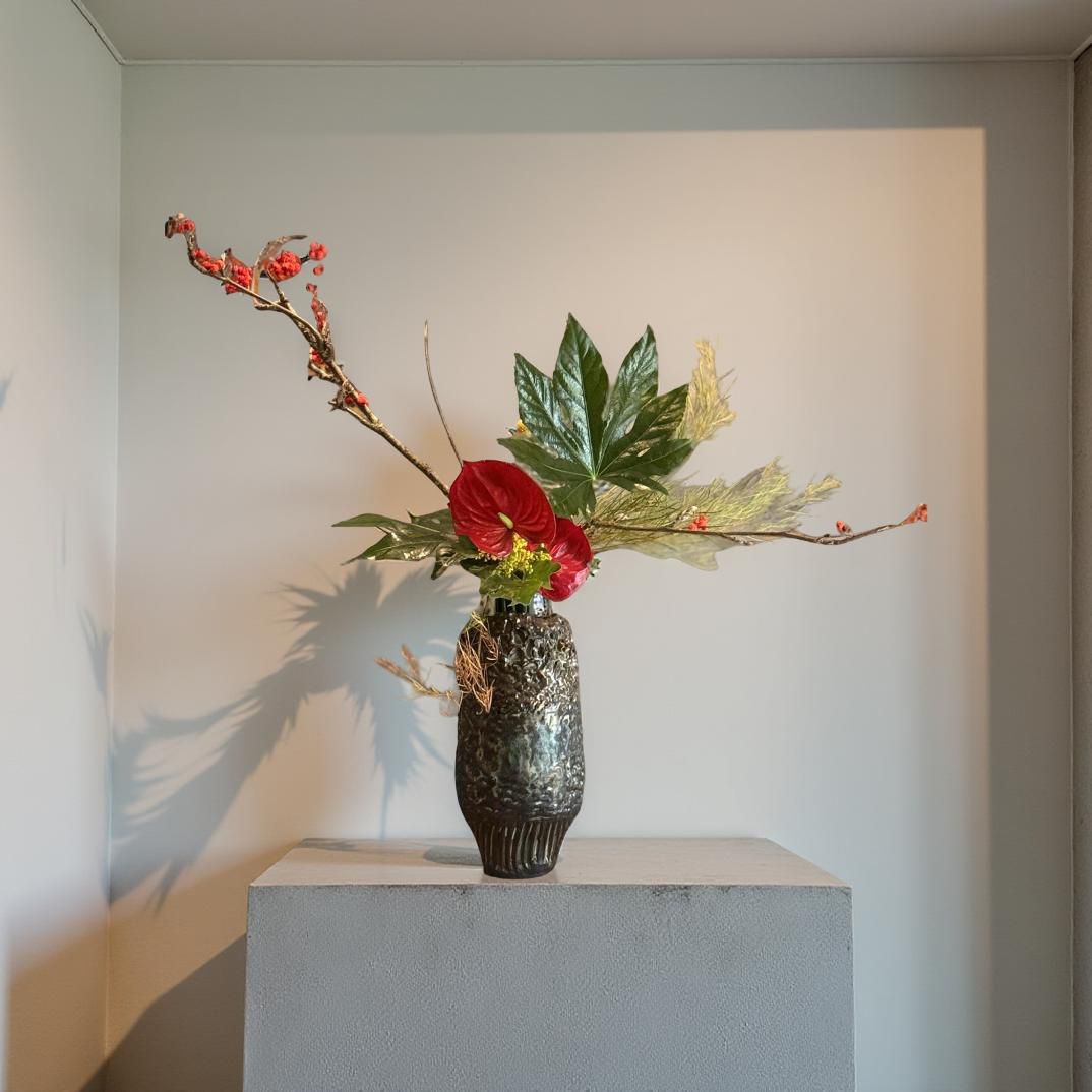 Textured Bronze Ceramic Vase – One of a Kind