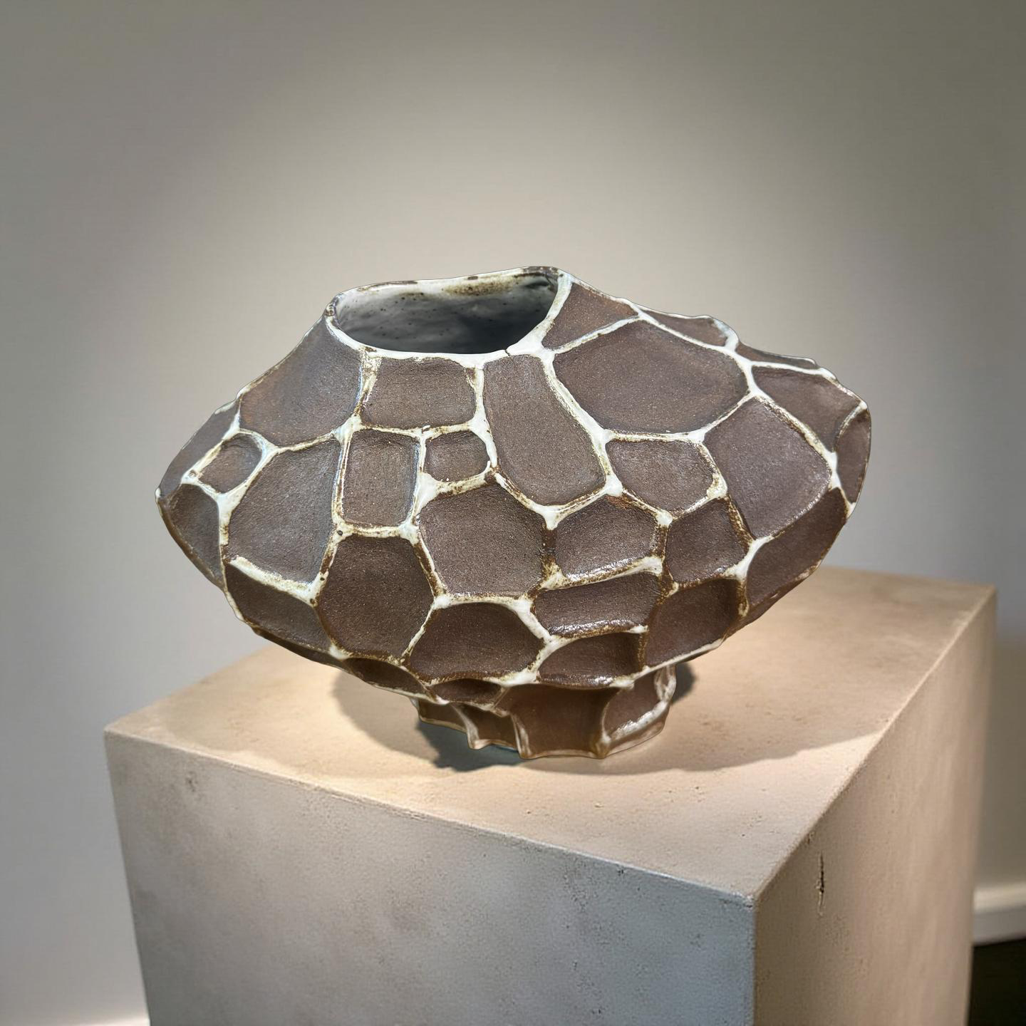 “Honeycomb Form” – Handmade Organic Textured Ceramic Sculpture