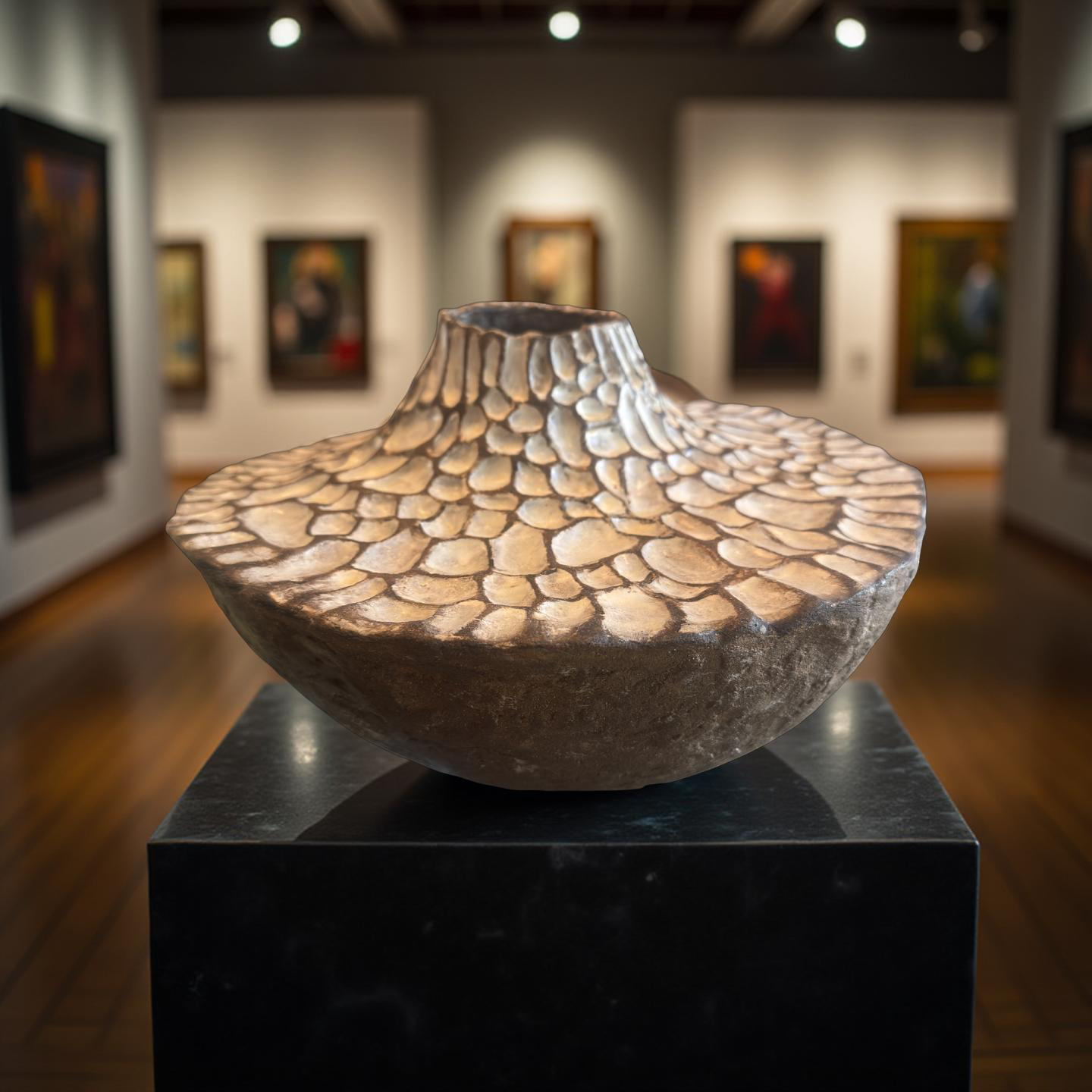 Textured Ceramic Vessel – Earth and Ash