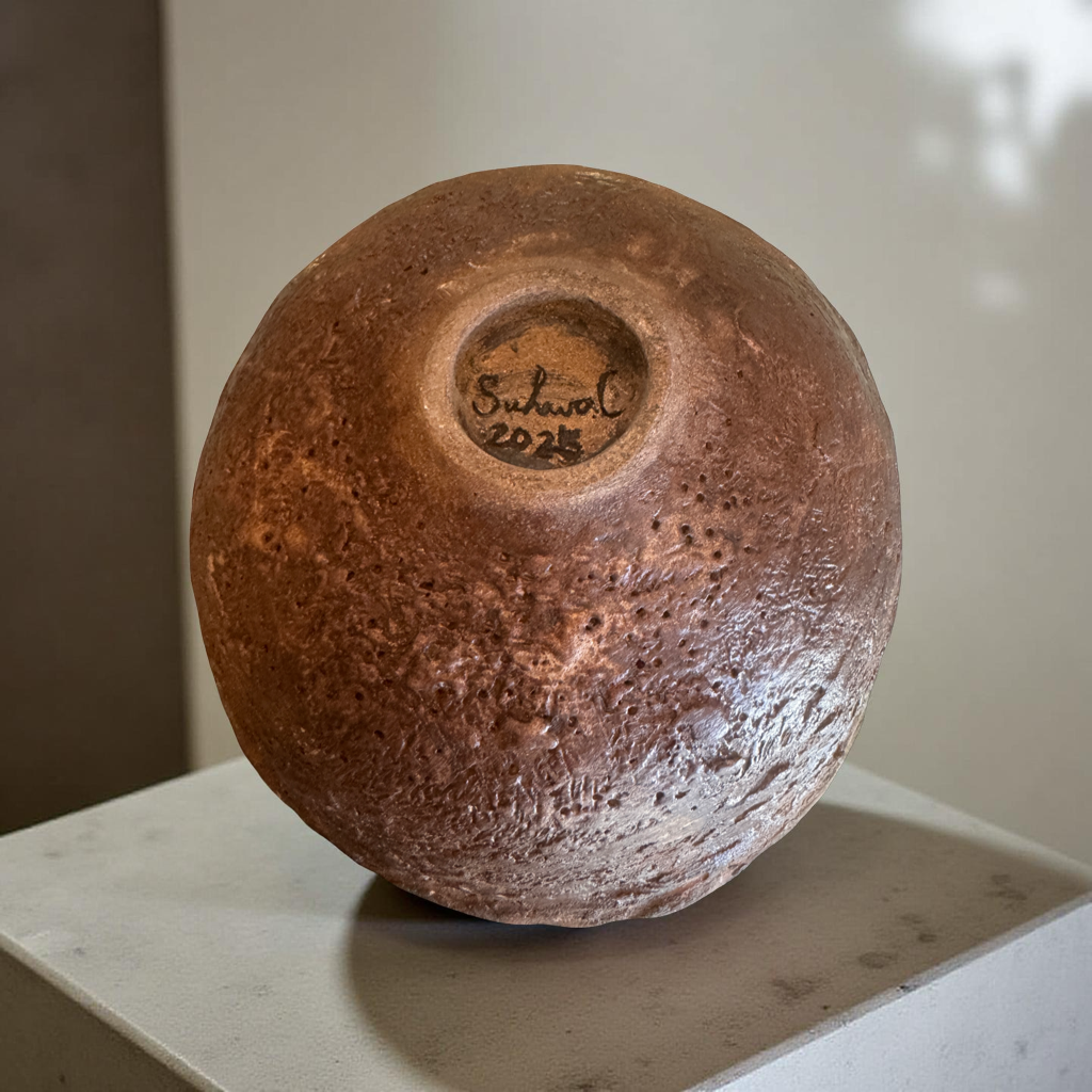 Textured Ceramic Vessel – Earth and Ash