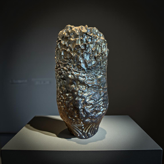 Textured Bronze Ceramic Vase – One of a Kind