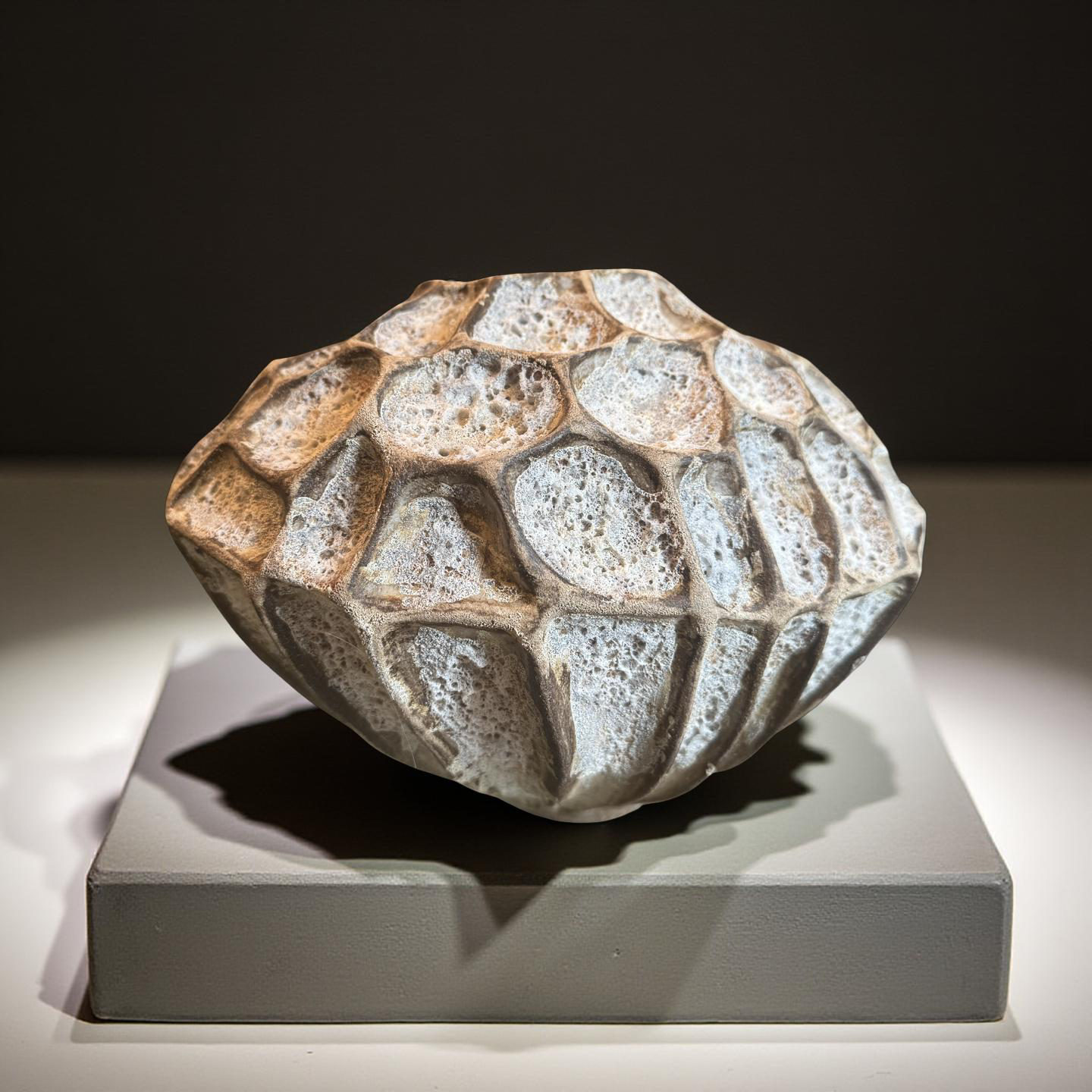 Organic Lava Stone-Textured Ceramic Vessel | Hand-Sculpted Art Pottery with Natural Earth Tones