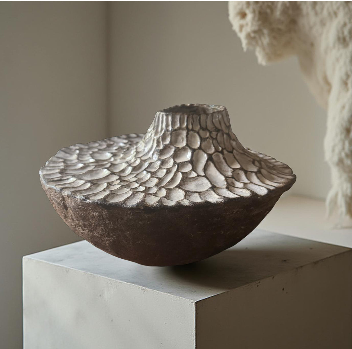 Textured Ceramic Vessel – Earth and Ash