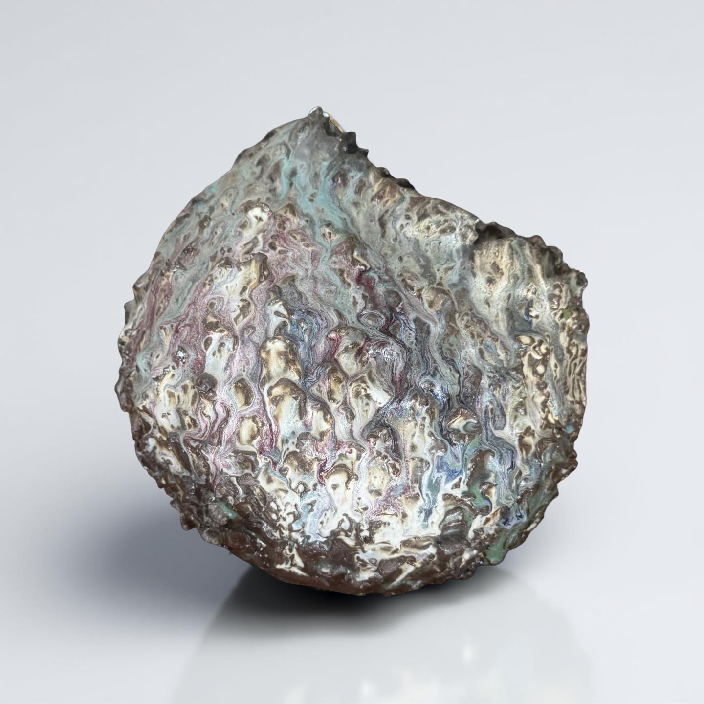 Volcanic Iridescent Sculpture Vessel