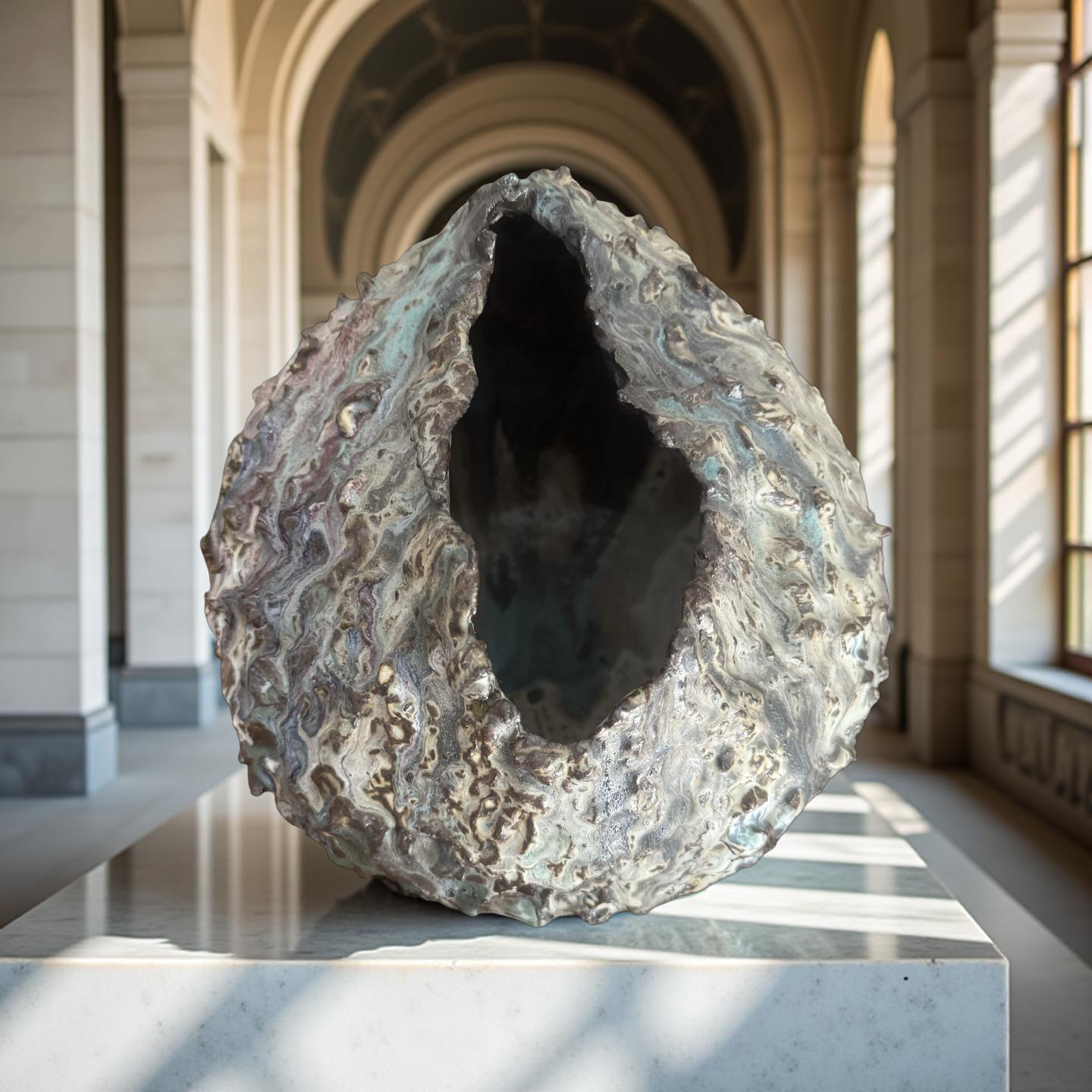 Volcanic Iridescent Sculpture Vessel