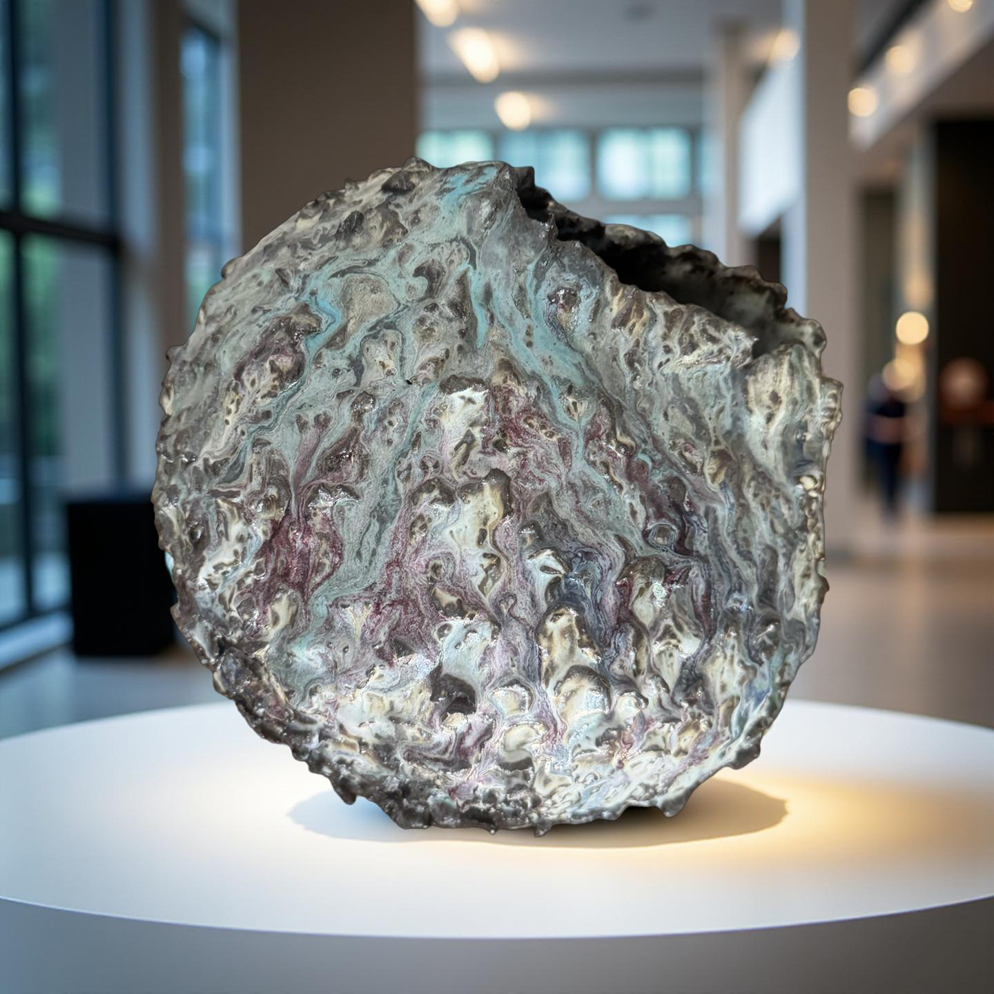 Volcanic Iridescent Sculpture Vessel