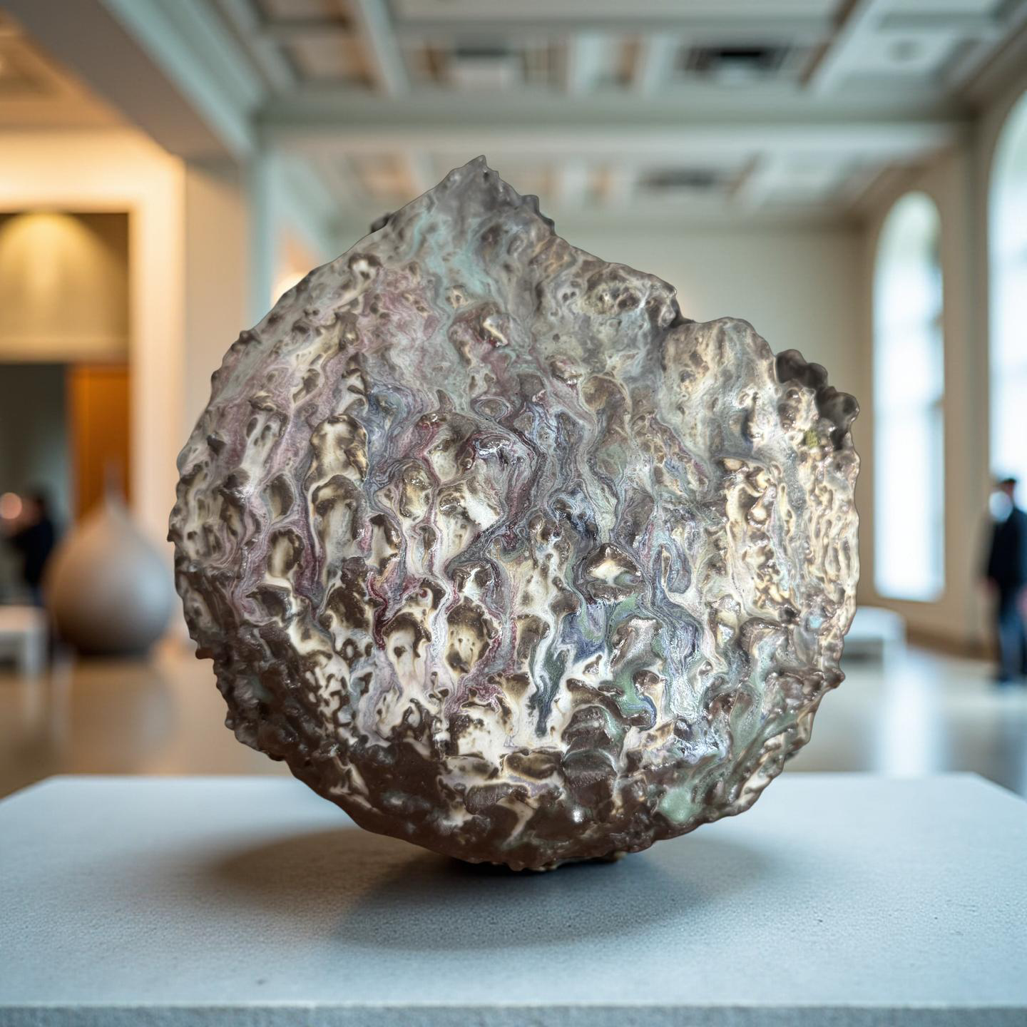 Volcanic Iridescent Sculpture Vessel