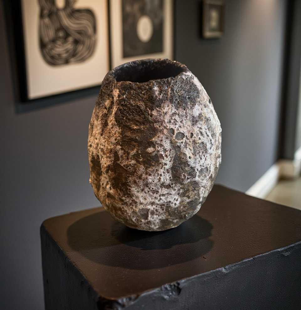 Lava Rock Ceramic Vase – Volcanic Textured Vessel