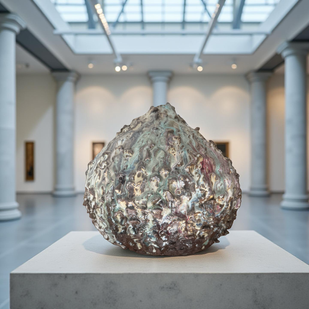 Volcanic Iridescent Sculpture Vessel