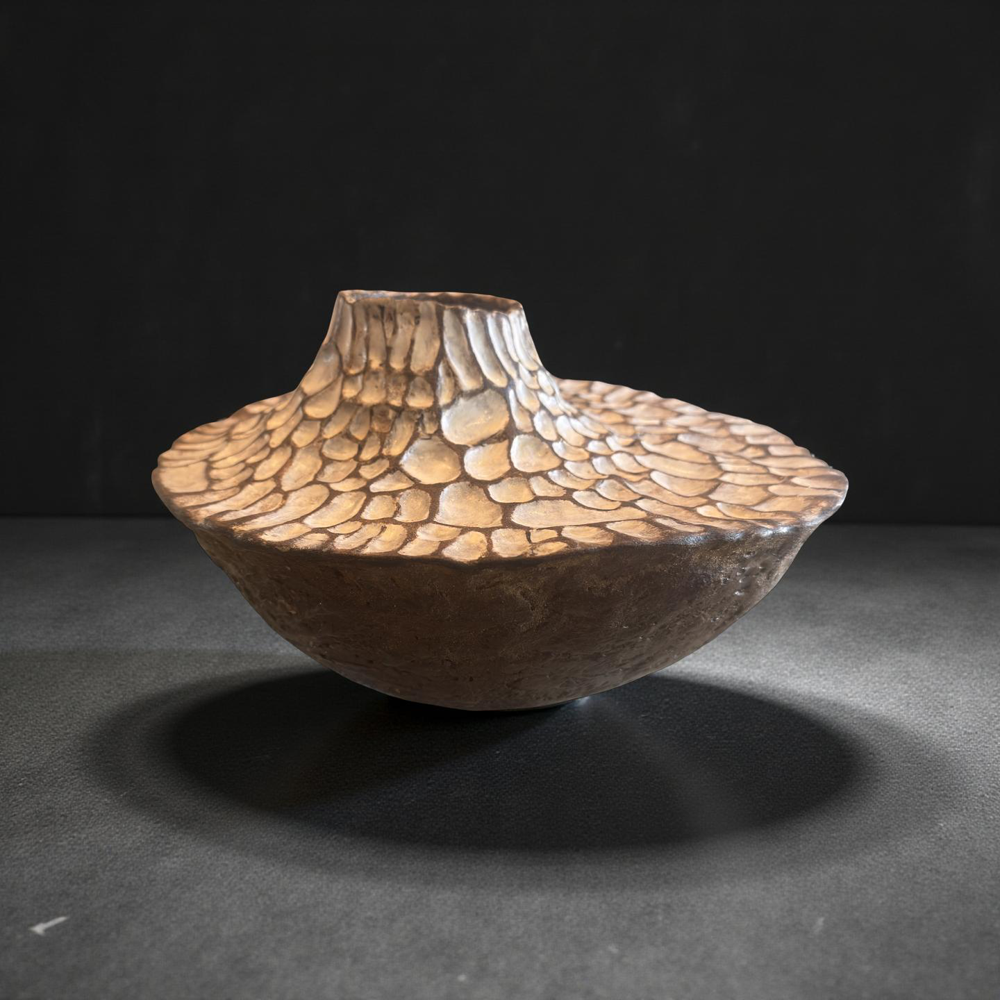 Textured Ceramic Vessel – Earth and Ash