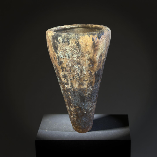 Volcanic Textured Ceramic Vase | Hand-built Sculptural Vessel | Earth-fired Surface, Organic Form, One-of-a-Kind Art Object