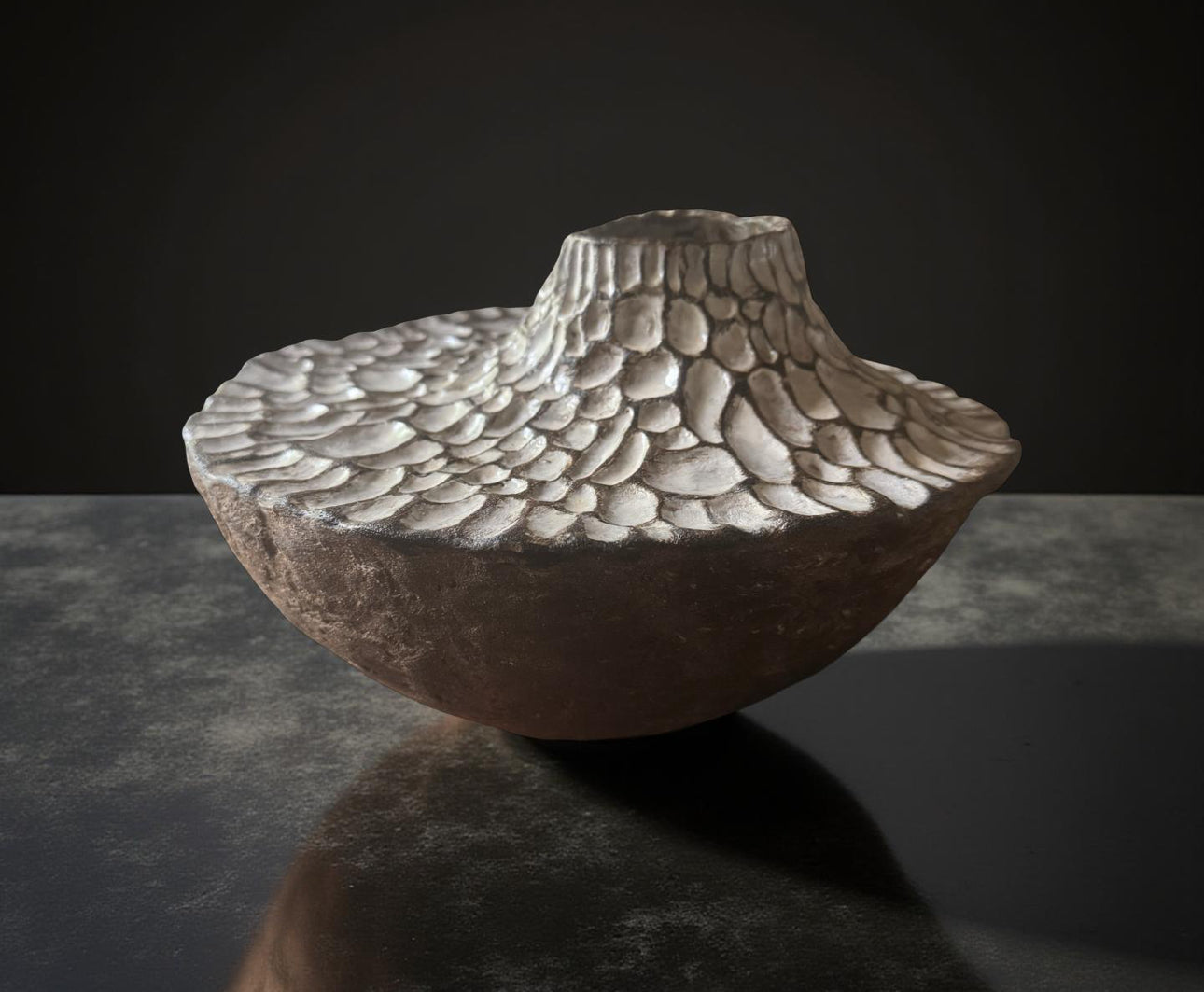 Textured Ceramic Vessel – Earth and Ash