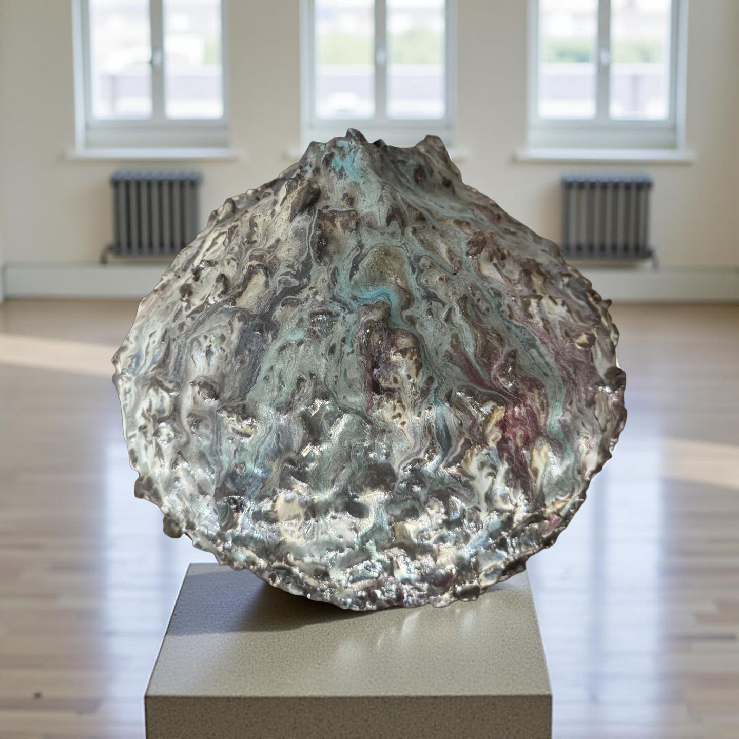 Volcanic Iridescent Sculpture Vessel