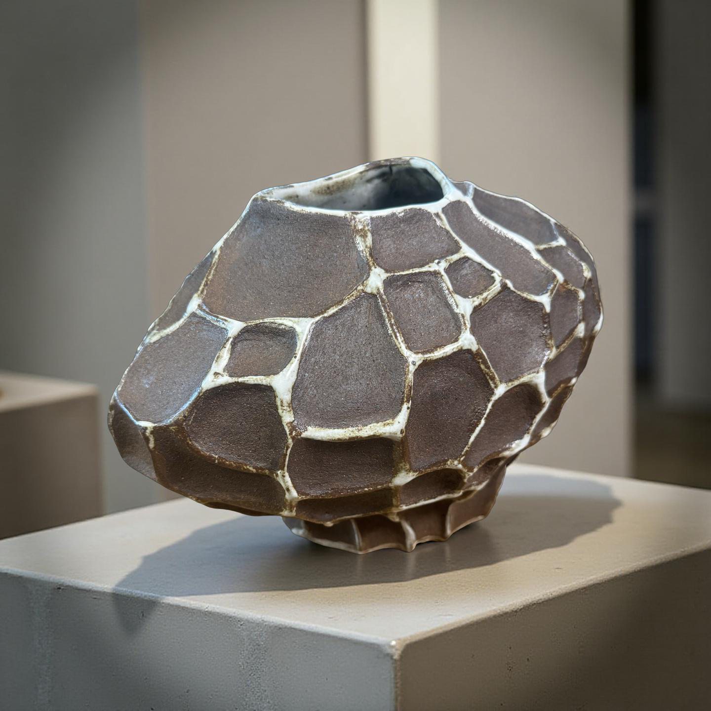 “Honeycomb Form” – Handmade Organic Textured Ceramic Sculpture