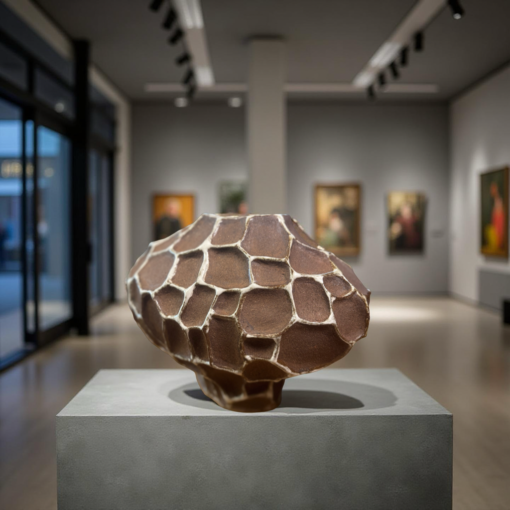“Honeycomb Form” – Handmade Organic Textured Ceramic Sculpture