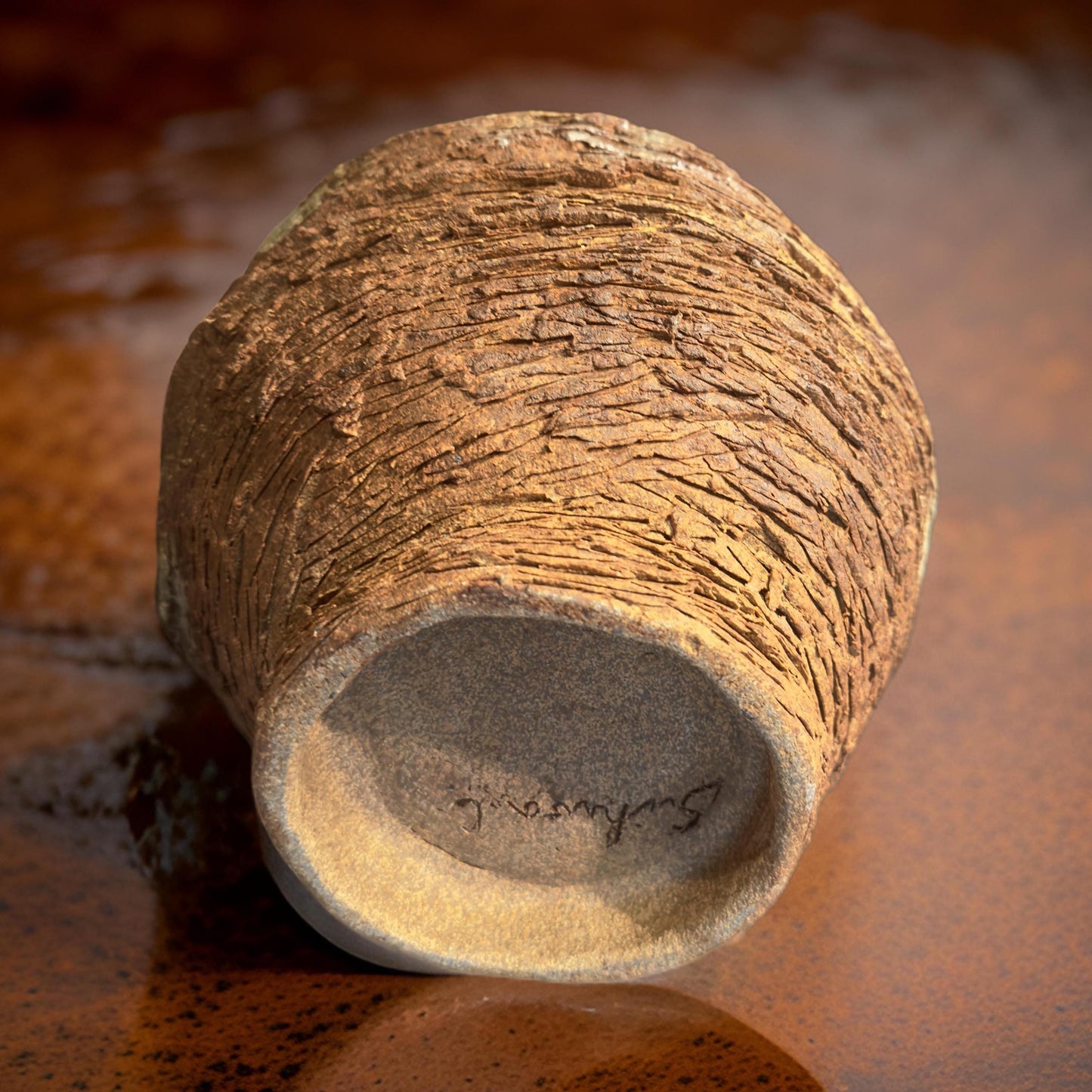 Handmade Ceramic Volcano Vase: Rustic Stone Art, Home Decor (8x14x12 inches)