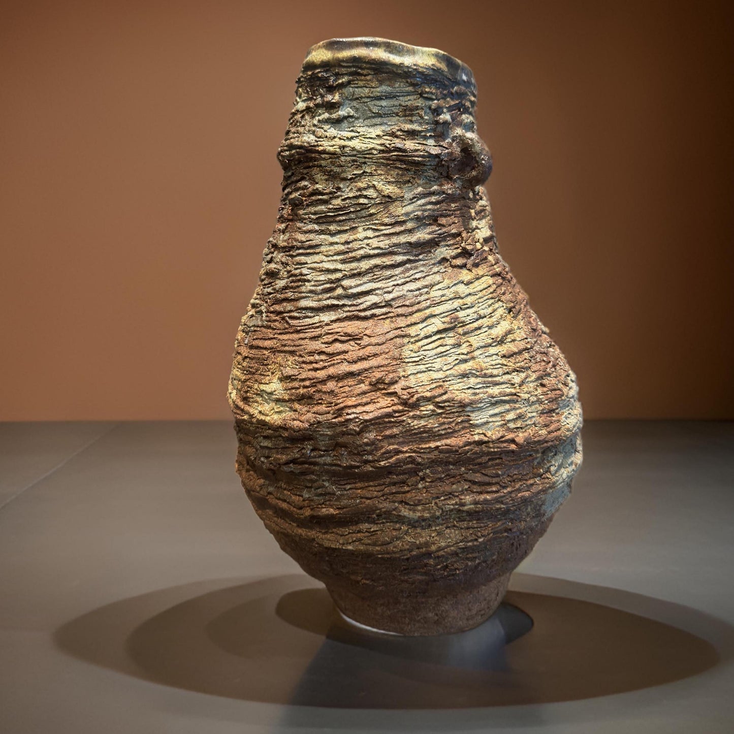 Handmade Ceramic Volcano Vase: Rustic Stone Art, Home Decor (8x14x12 inches)