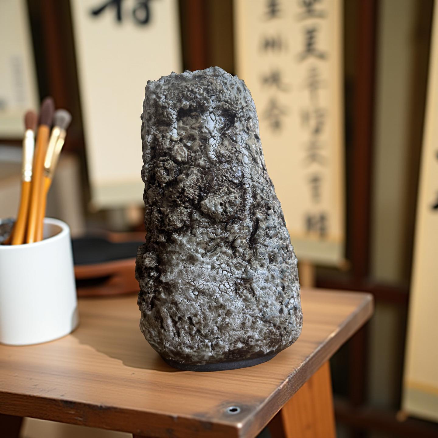 Handmade Ceramic Vase: Rustic Textured Home Decor (8.5x13x12 inches)