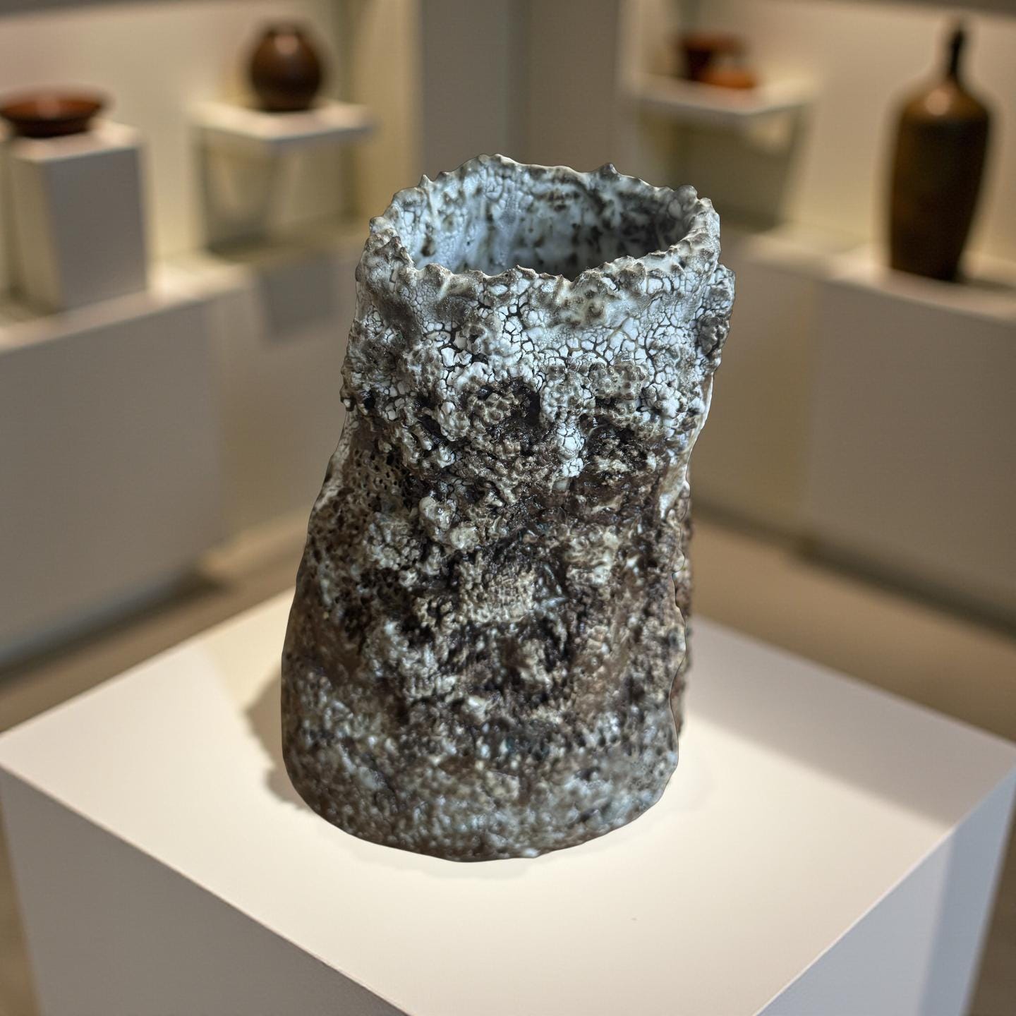 Handmade Ceramic Vase: Rustic Textured Home Decor (8.5x13x12 inches)