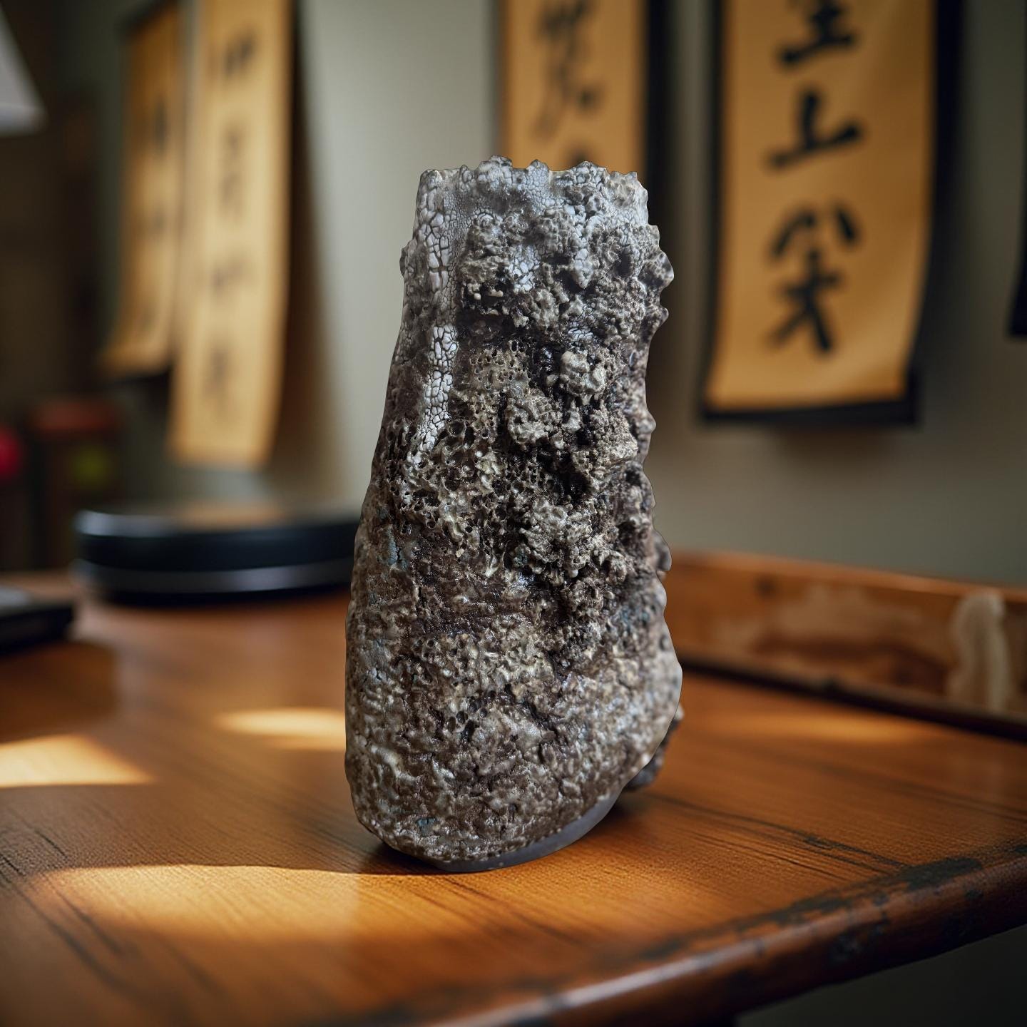 Handmade Ceramic Vase: Rustic Textured Home Decor (8.5x13x12 inches)