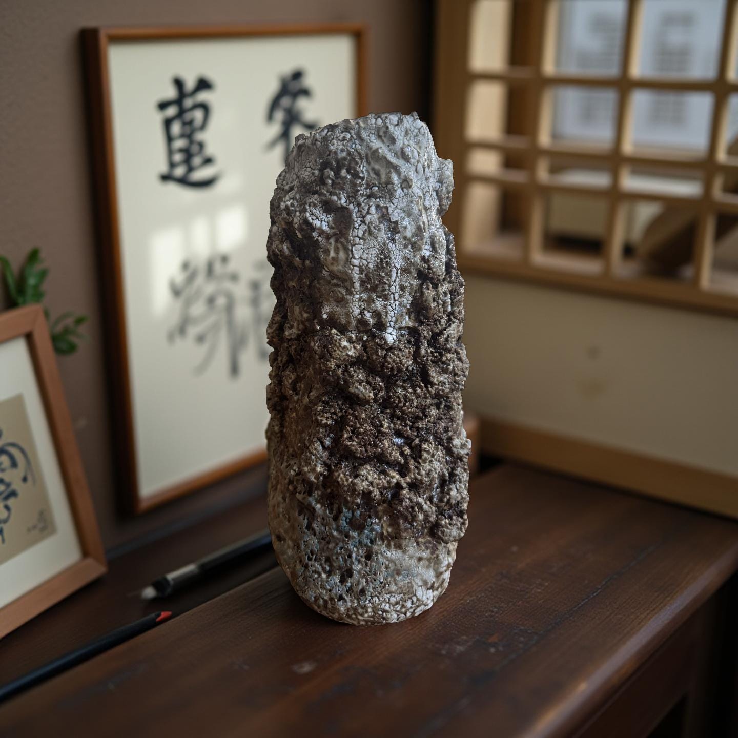 Handmade Ceramic Vase: Rustic Textured Home Decor (8.5x13x12 inches)