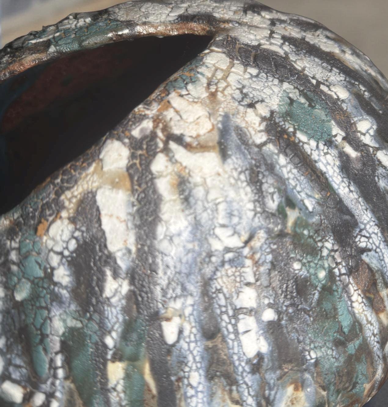 Handmade Ceramic Art Vase – Organic Cracked Glaze, Sculptural Pottery in Earth Tones