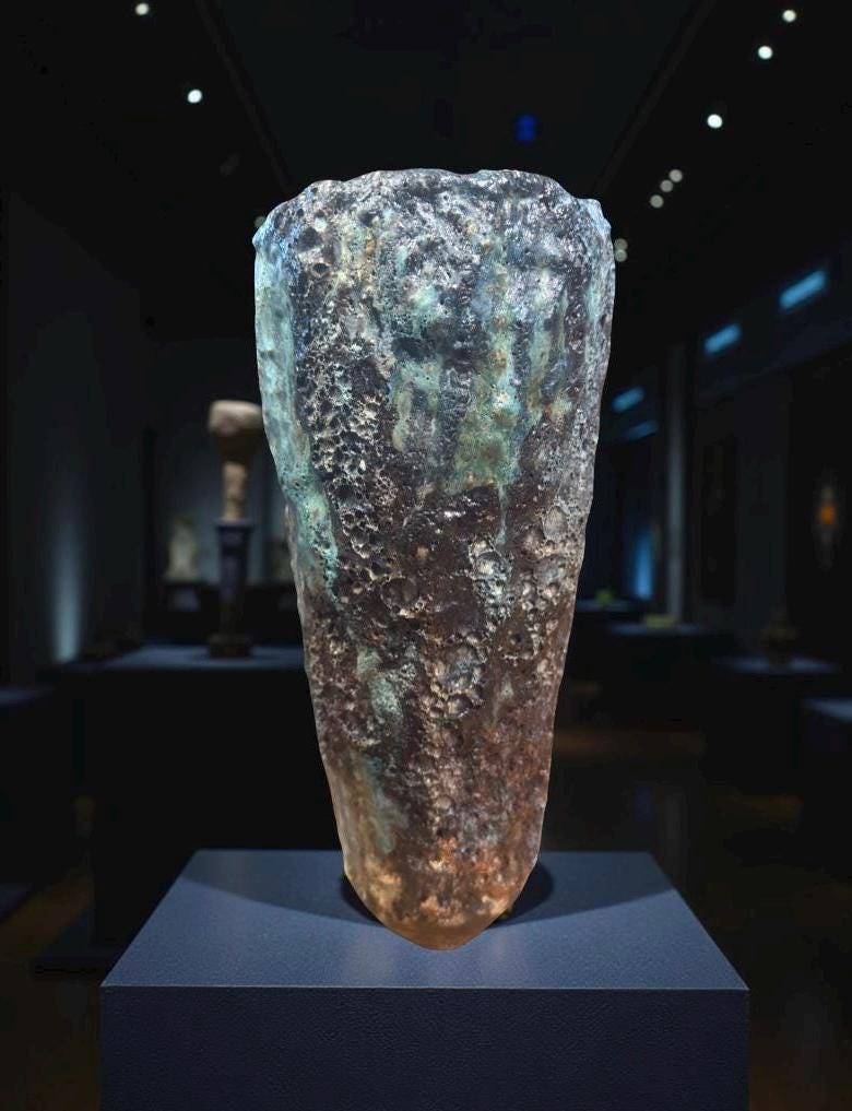 Hand-Built Art Ceramic Vase: Turquoise Brown Green Rustic Texture