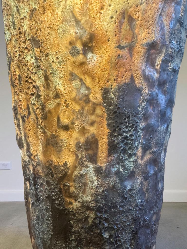 Volcanic Textured Ceramic Vase | Hand-built Sculptural Vessel | Earth-fired Surface, Organic Form, One-of-a-Kind Art Object