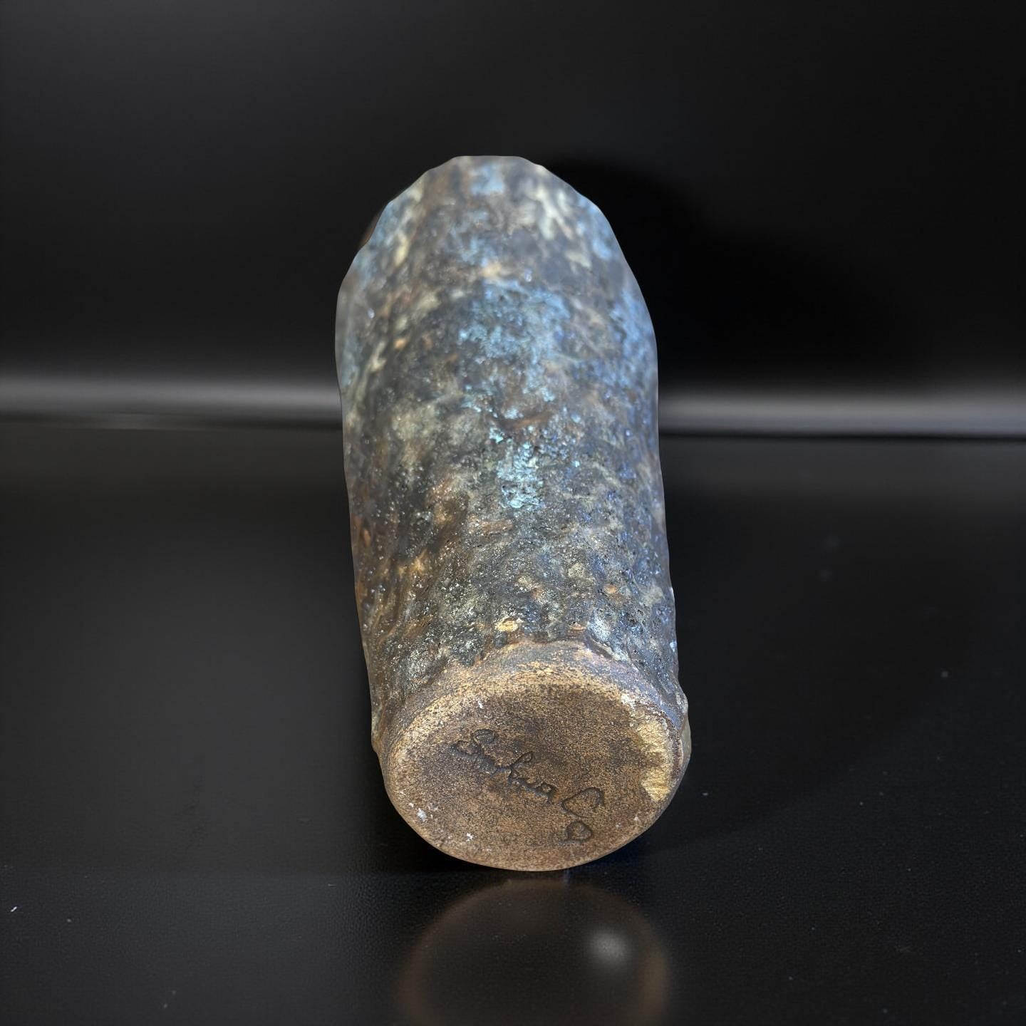 Volcanic Textured Ceramic Vase | Hand-built Sculptural Vessel | Earth-fired Surface, Organic Form, One-of-a-Kind Art Object