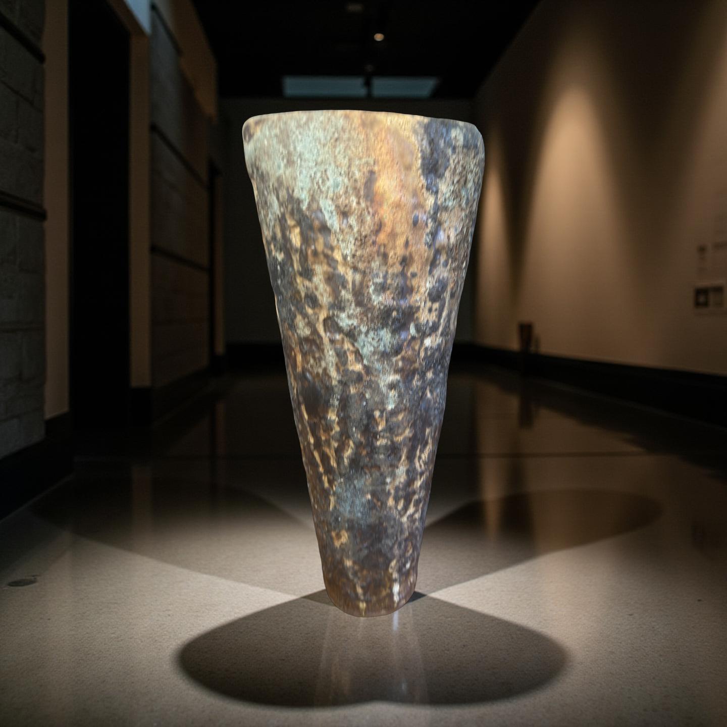Volcanic Textured Ceramic Vase | Hand-built Sculptural Vessel | Earth-fired Surface, Organic Form, One-of-a-Kind Art Object