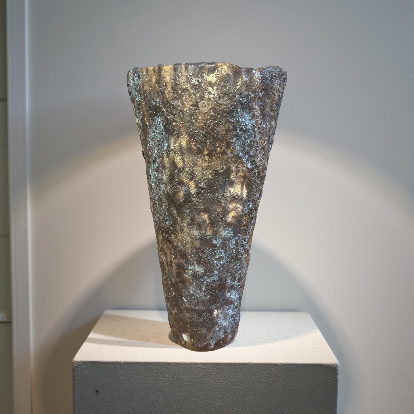 Volcanic Textured Ceramic Vase | Hand-built Sculptural Vessel | Earth-fired Surface, Organic Form, One-of-a-Kind Art Object
