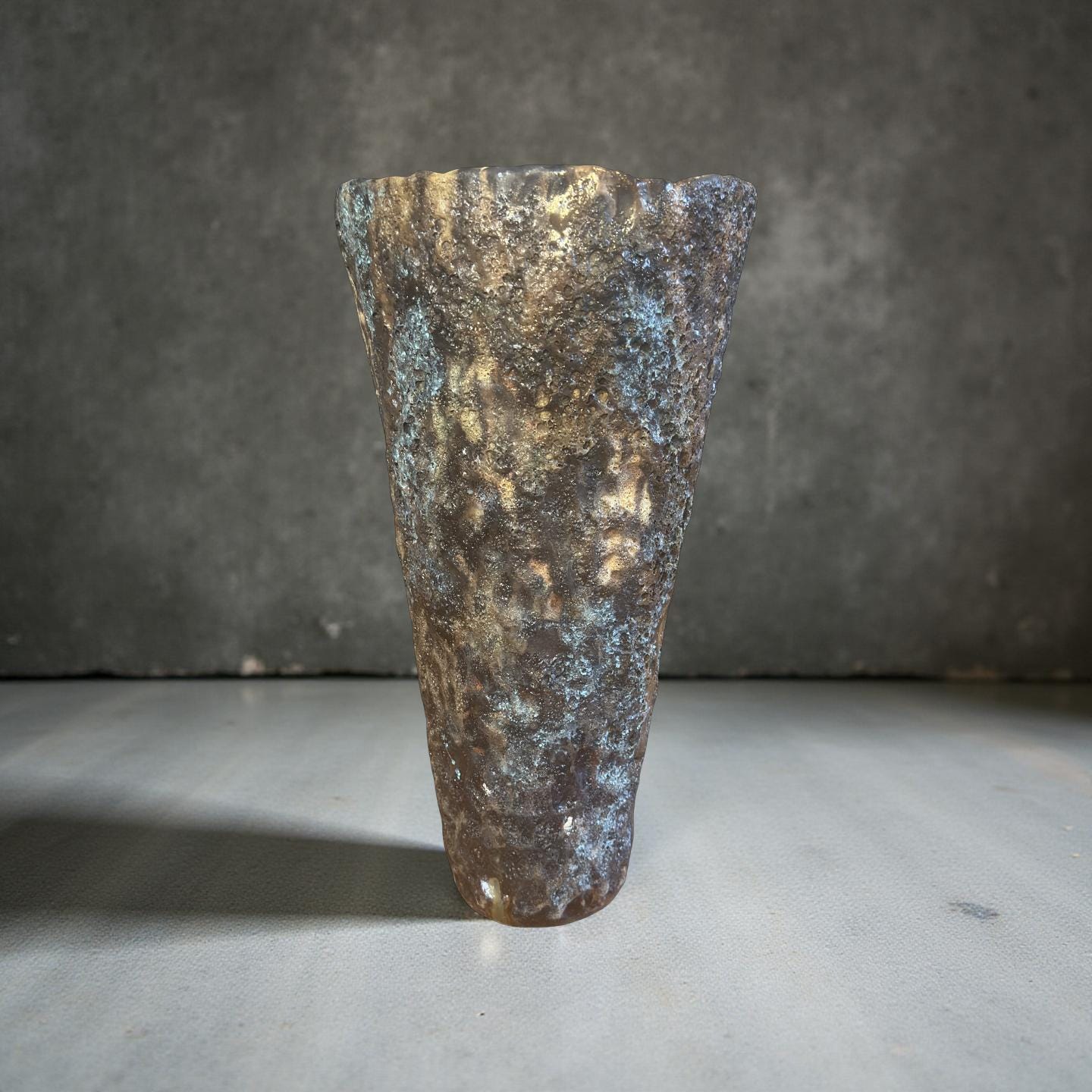 Volcanic Textured Ceramic Vase | Hand-built Sculptural Vessel | Earth-fired Surface, Organic Form, One-of-a-Kind Art Object