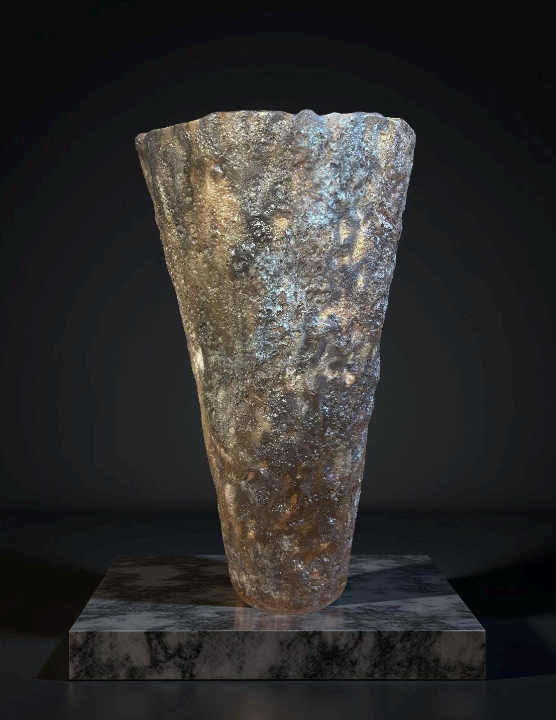 Volcanic Textured Ceramic Vase | Hand-built Sculptural Vessel | Earth-fired Surface, Organic Form, One-of-a-Kind Art Object