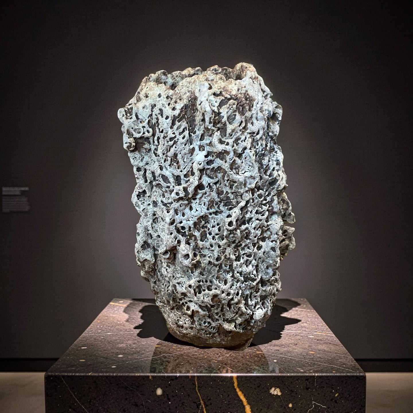 Handbuilt Ceramic Sculpture – Textured Earth Tones, Organic Form,White Lava Glaze