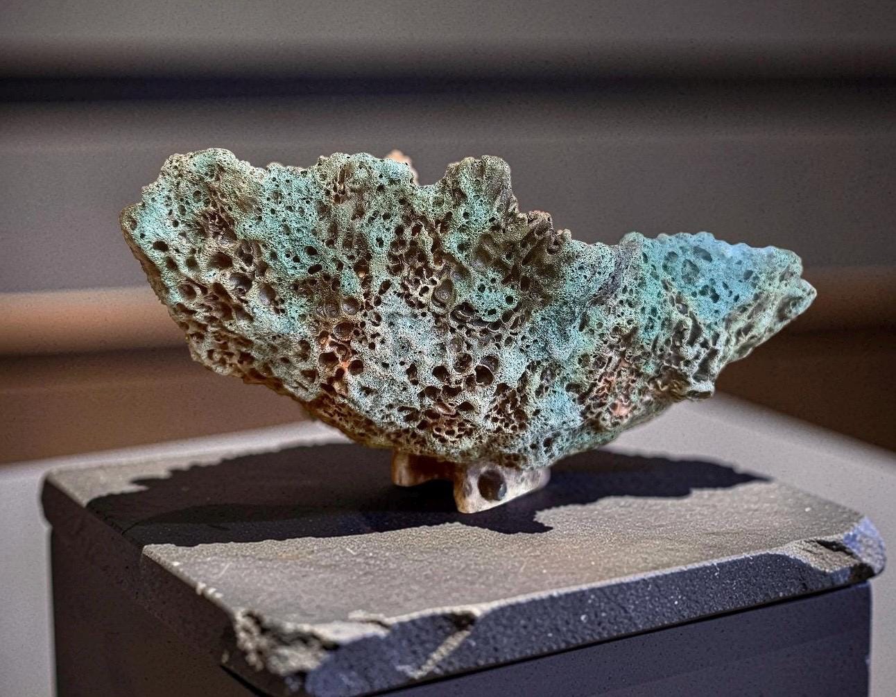 Hand-Sculpted Ceramic Vase – Lava Texture, Wabi-Sabi Coral Sculpture