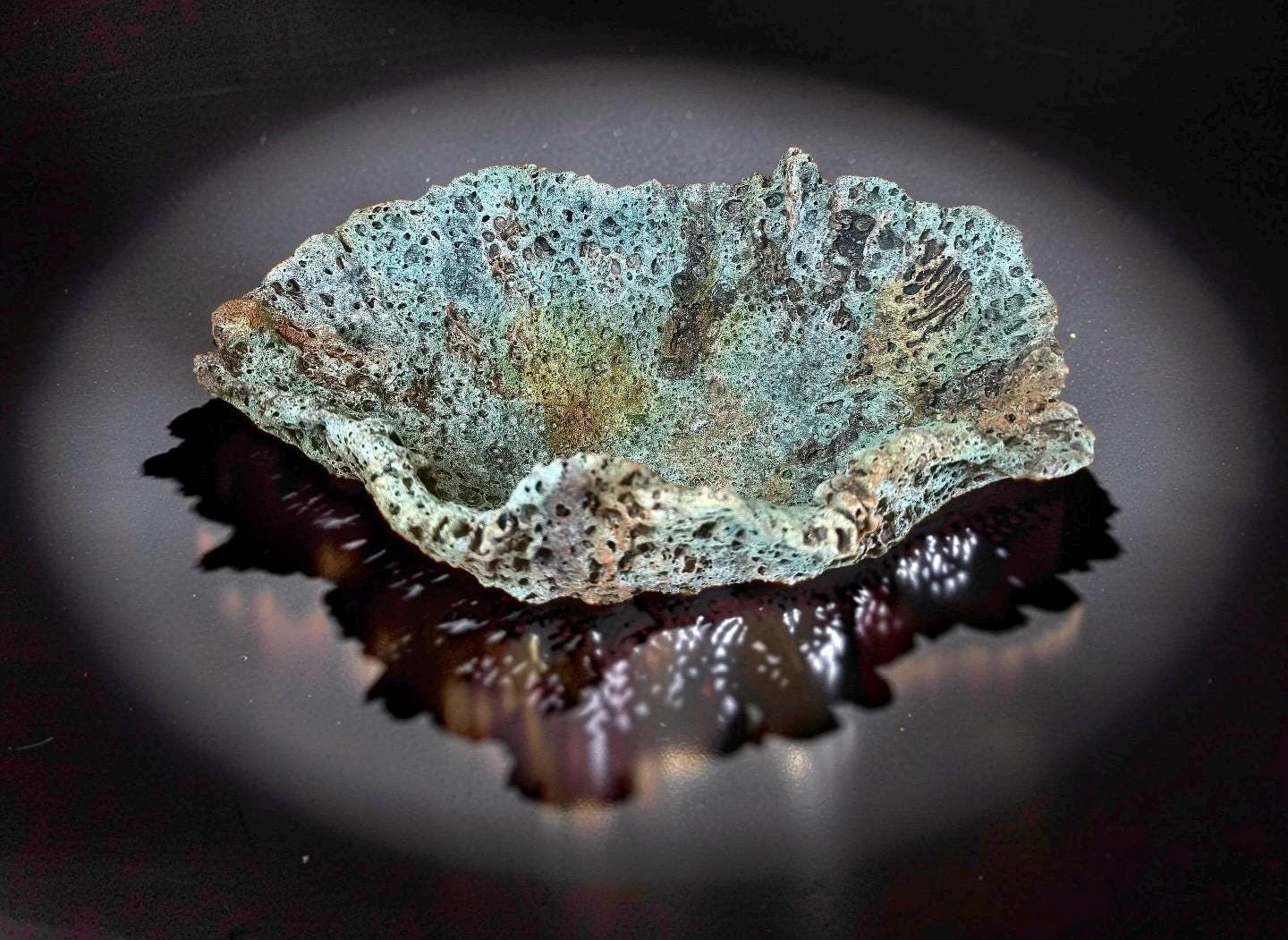 Hand-Sculpted Ceramic Vase – Lava Texture, Wabi-Sabi Coral Sculpture