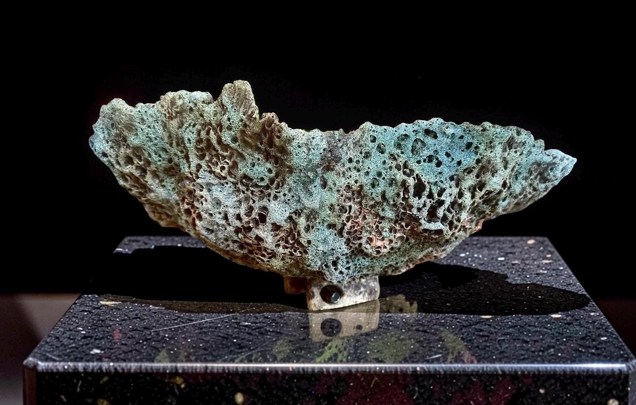 Hand-Sculpted Ceramic Vase – Lava Texture, Wabi-Sabi Coral Sculpture