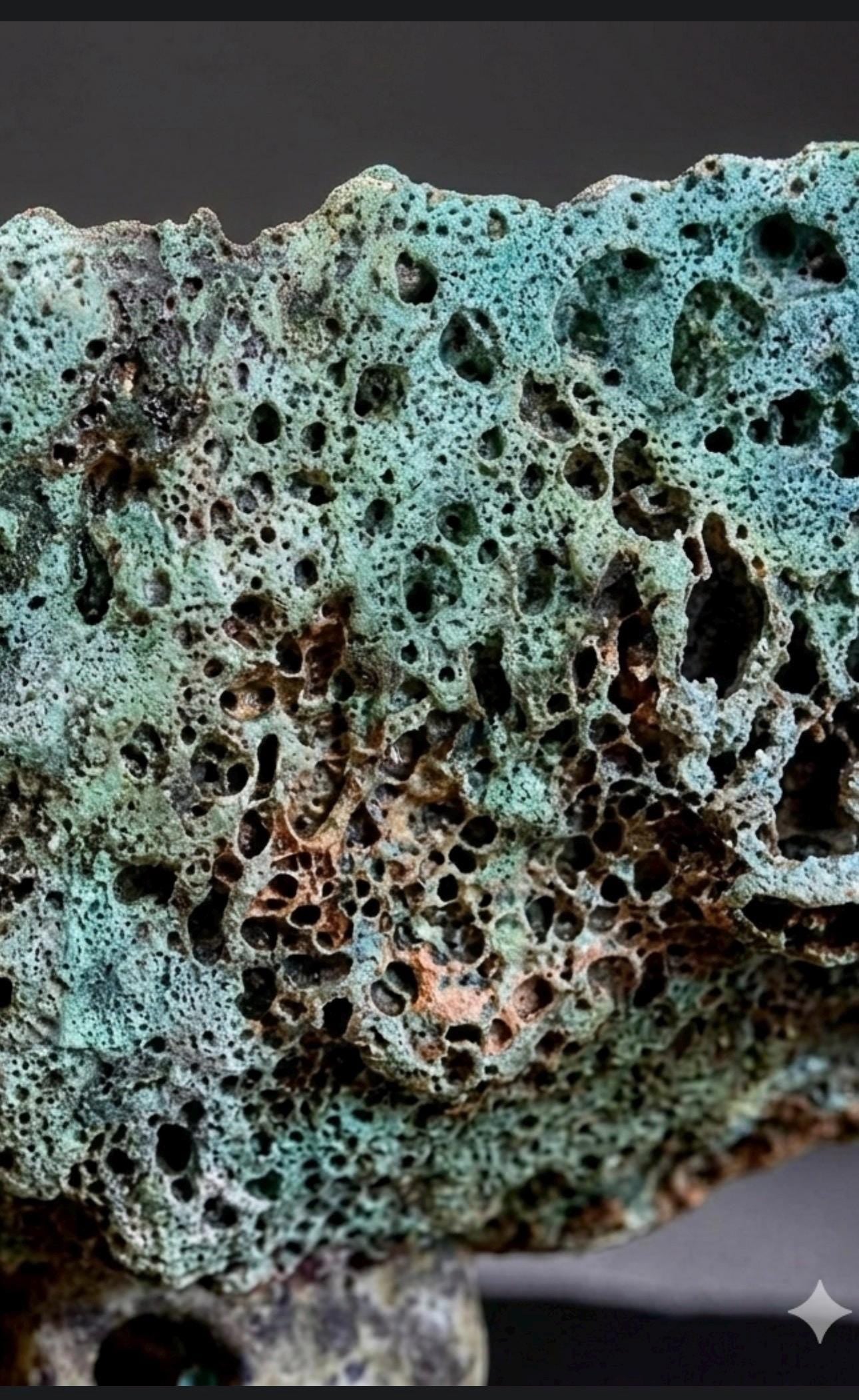 Hand-Sculpted Ceramic Vase – Lava Texture, Wabi-Sabi Coral Sculpture
