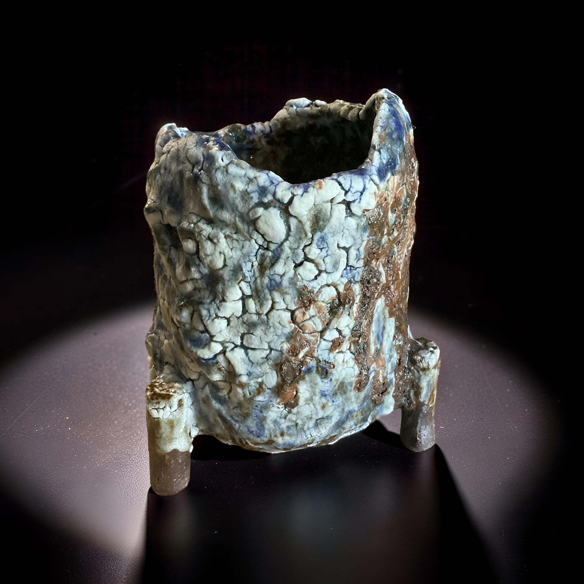 Wabi-Sabi Ceramic Vessel – Shino Glaze Art Piece, Textured Stoneware Pottery Pot