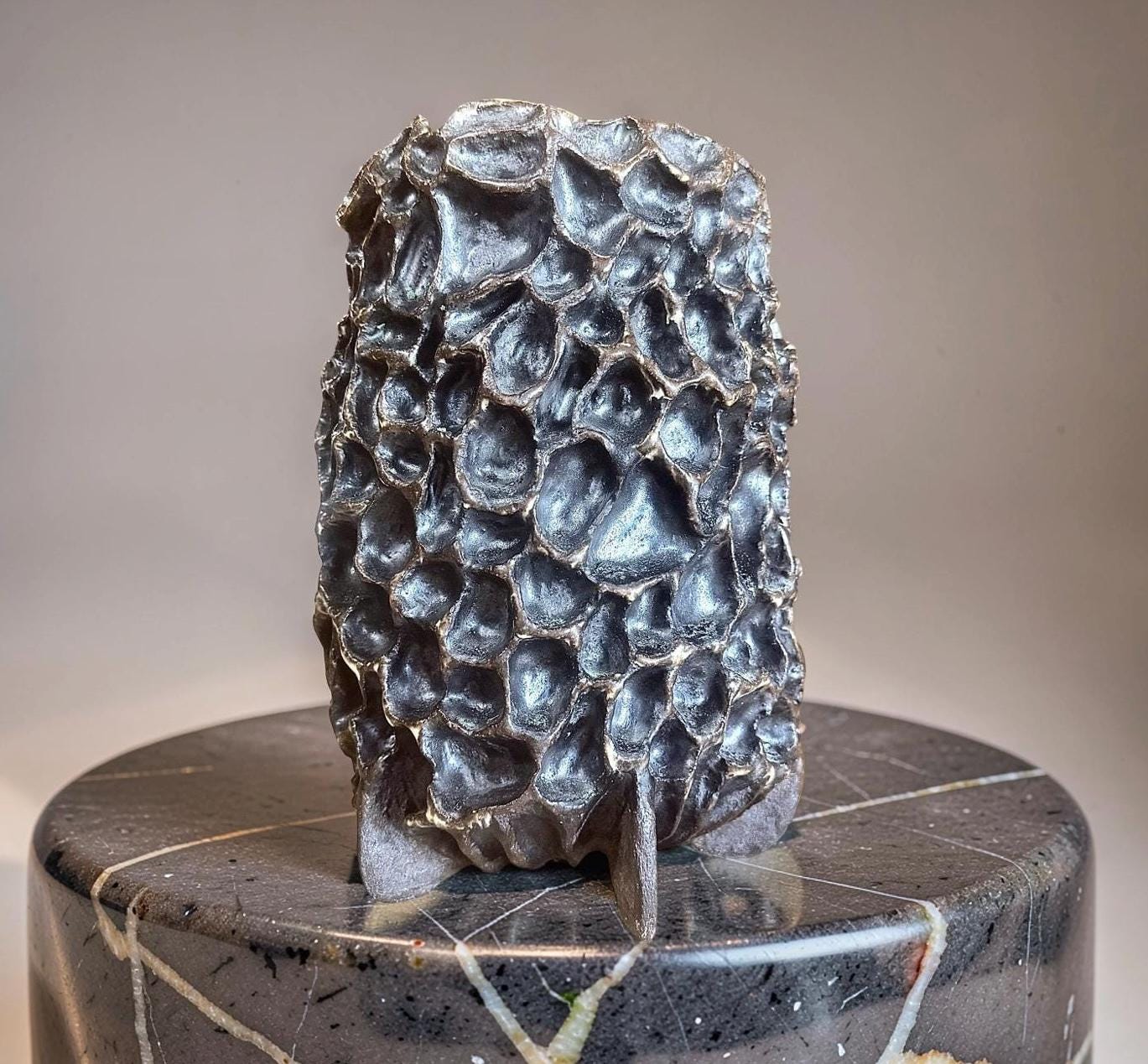 Handmade Ceramic Morel Mushroom Vase - Wabi-Sabi Organic Art, Unique Stoneware Specimen, Nature-Inspired Home Decoration
