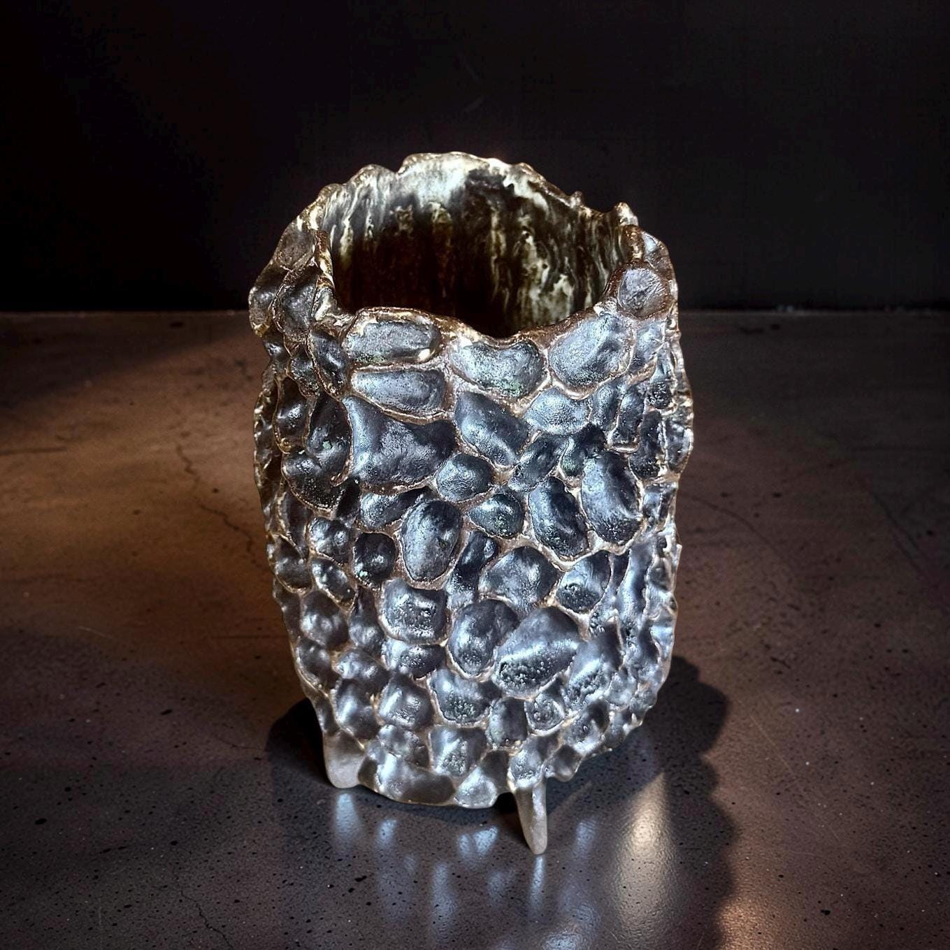 Handmade Ceramic Morel Mushroom Vase - Wabi-Sabi Organic Art, Unique Stoneware Specimen, Nature-Inspired Home Decoration
