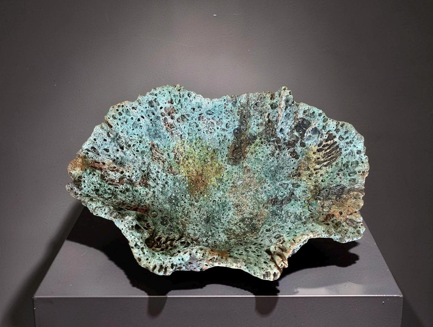 Hand-Sculpted Ceramic Vase – Lava Texture, Wabi-Sabi Coral Sculpture
