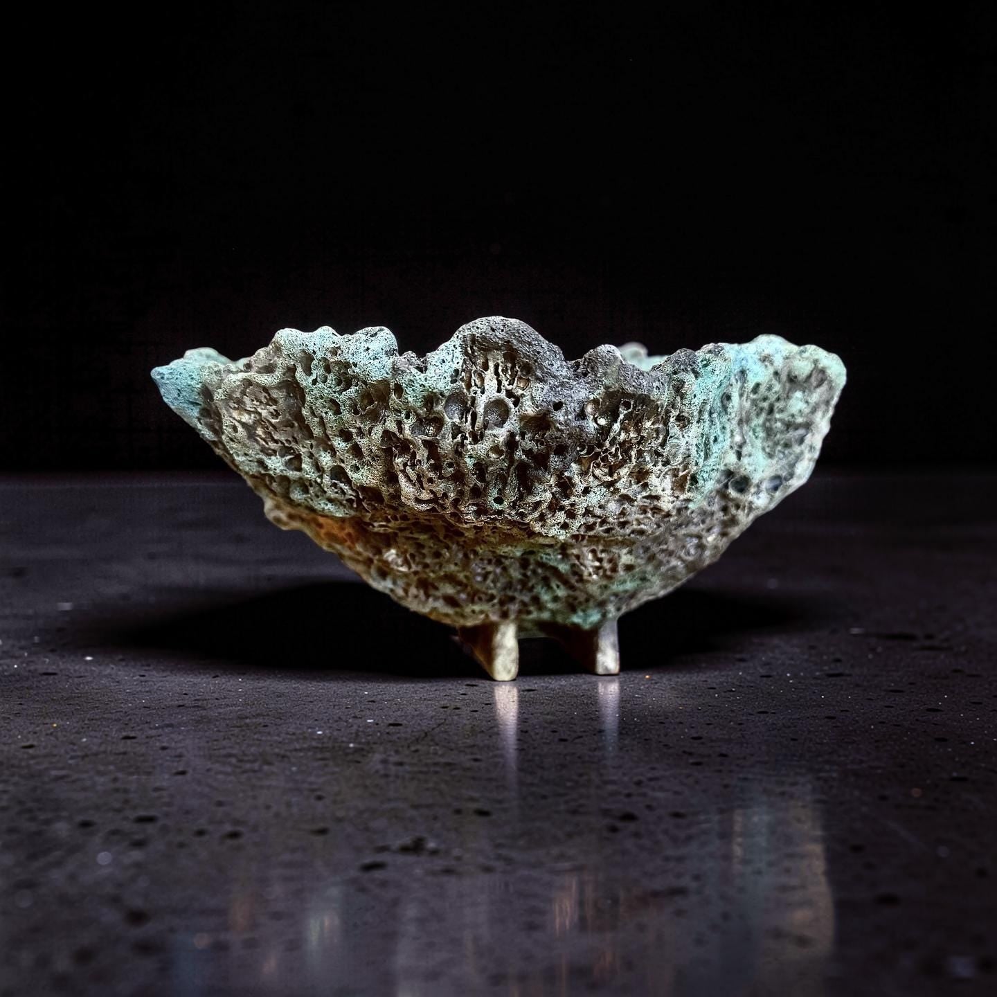 Hand-Sculpted Ceramic Vase – Lava Texture, Wabi-Sabi Coral Sculpture