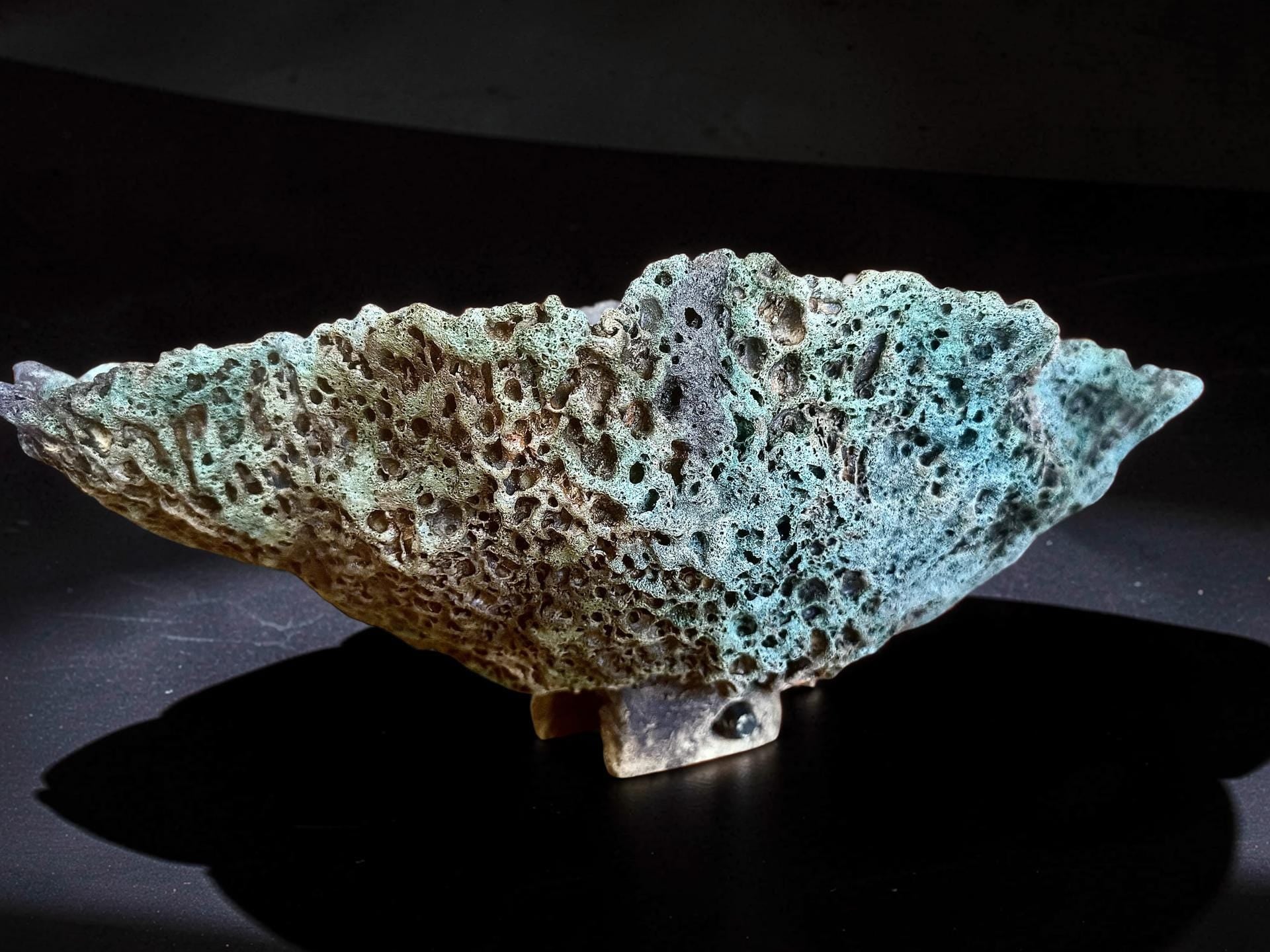 Hand-Sculpted Ceramic Vase – Lava Texture, Wabi-Sabi Coral Sculpture