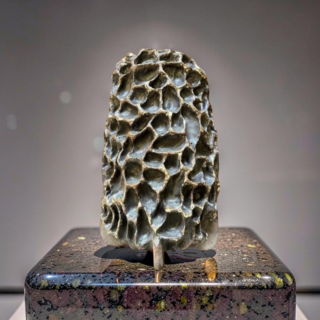 Handmade Ceramic Morel Mushroom Vase - Wabi-Sabi Organic Art, Unique Stoneware Specimen, Nature-Inspired Home Decoration
