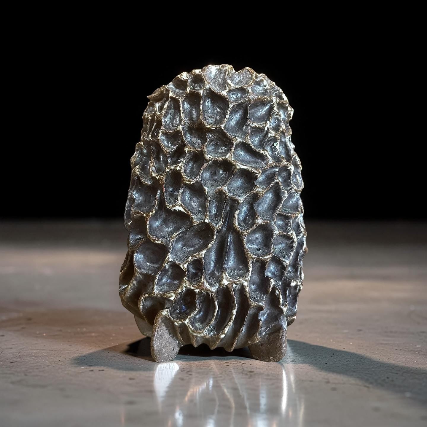 Handmade Ceramic Morel Mushroom Vase - Wabi-Sabi Organic Art, Unique Stoneware Specimen, Nature-Inspired Home Decoration