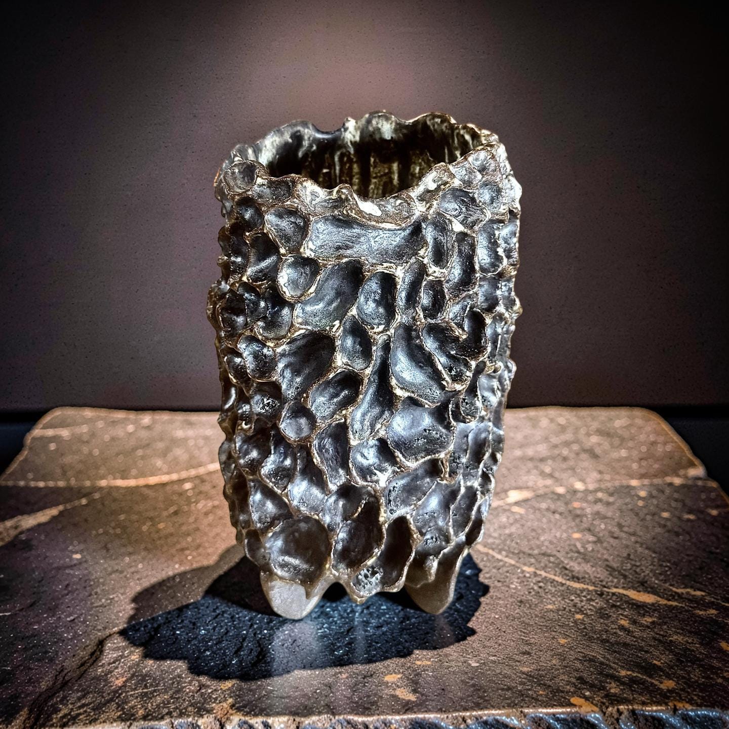 Handmade Ceramic Morel Mushroom Vase - Wabi-Sabi Organic Art, Unique Stoneware Specimen, Nature-Inspired Home Decoration